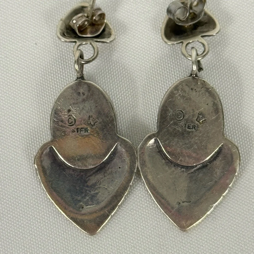 925 Sterling Silver Black Onyx Earrings, Diamond Cut Earrings‎